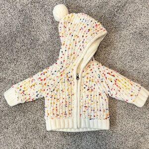 NWOT Hanna Andersson Multicolor Speckled Knit Jacket, 0-3 months